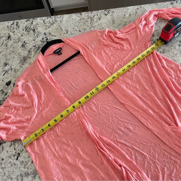 Torrid Coral Curved Cardigan Slub Cocoon Cardigan Open Front Sweater 2X NWT - Picture 9 of 14